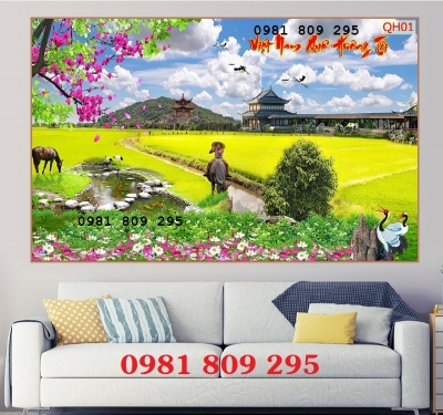 Gạch tranh 3d- tranh gạch phòng khách