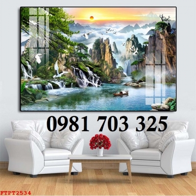 Tranh gạch thác nước 3D trang trí