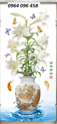 Tranh gạch bình hoa 3d - GVX43