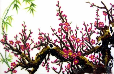 Tranh gạch 3d cành đào - 1888CM