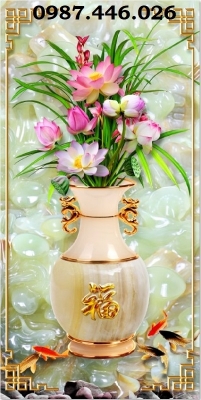 Gạch tranh hoa 3d tường đẹp HP273