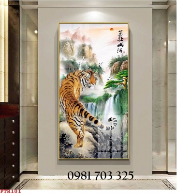 Gạch tranh phong thủy con hổ