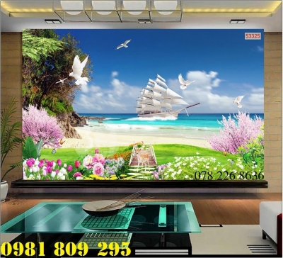 Mâuc gạch trang trí 3d thuyền buồm