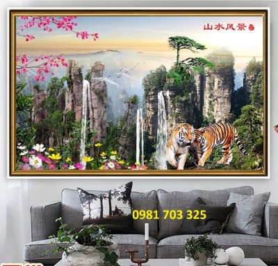 Tranh gạch hổ đẹp phong thủy trang trí