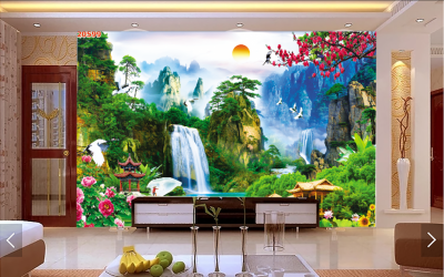 Tranh gạch 3d ốp tường tranh phong cảnh đồng quê - NCVV54