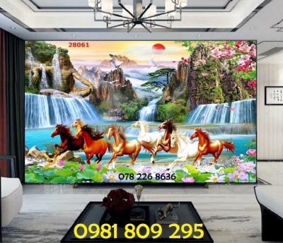 Tranh gạch men 3d mã đáo thành công