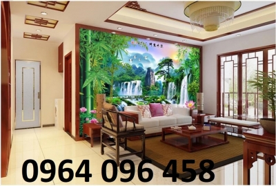 Tranh phong thủy phòng khách tranh gạch 3d