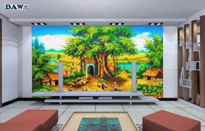 Tranh gạch đồng quê