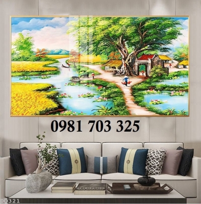 Tranh đồng quê 3D, gạch tranh phong cảnh