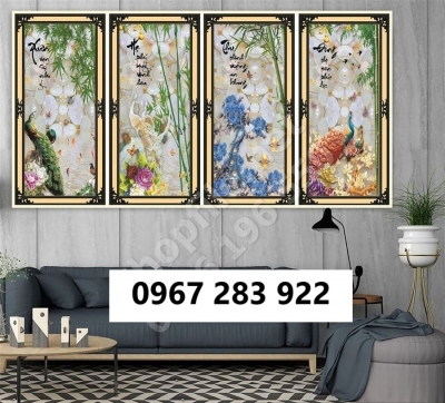 Tranh gạch tứ quý sang trọng