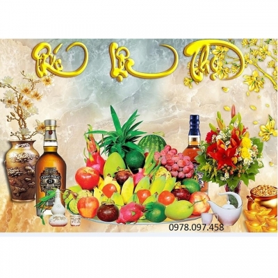 Tranh phòng thờ- tranh gạch 3D