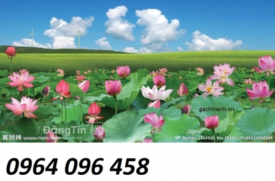 Tranh gạch hoa sen 3d - MNC44