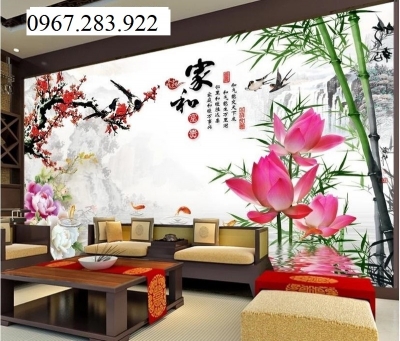 Tranh 3D- Tranh gạch hoa sen