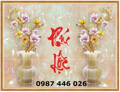 Gạch tranh hoa 3d tường đẹp HP273