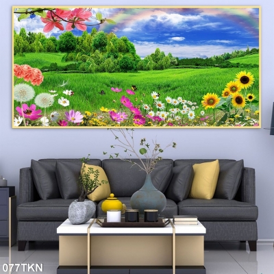 tranh 3D phong cảnh trang trí phòng khách