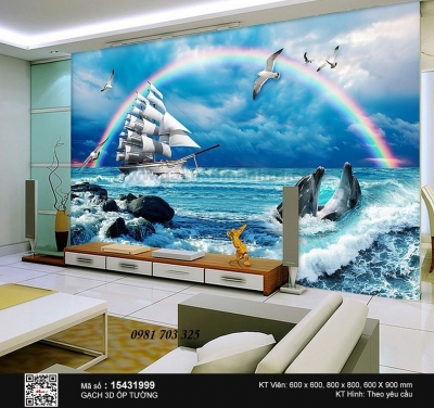 Gạch tranh thuận buồm xuôi gió- gạch 3D
