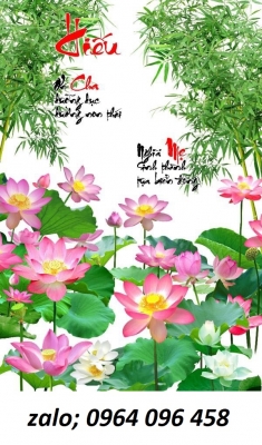 Tranh gạch hoa sen 3d - JNNCC4