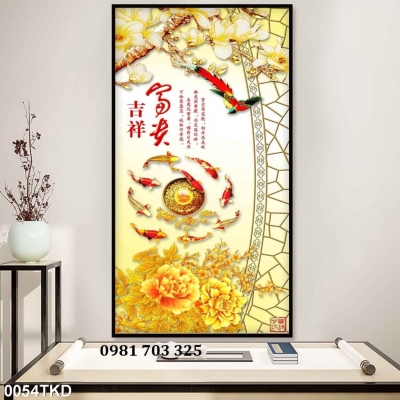 Tranh gạch 3D khổ đứng đẹp