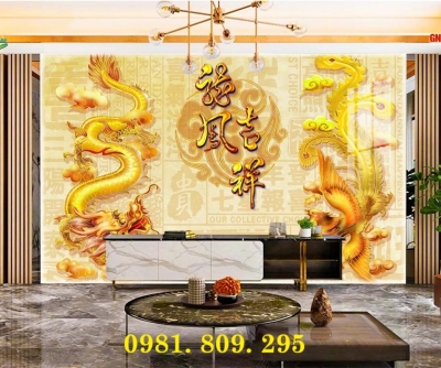 Tranh gạch long phụng , gạch 3d