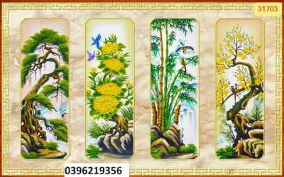 Tranh gạch 3D tứ quý đẹp