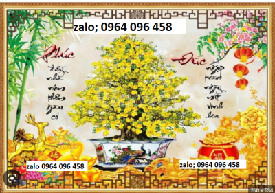 Tranh gạch 3d cây mai vàng - XCB8