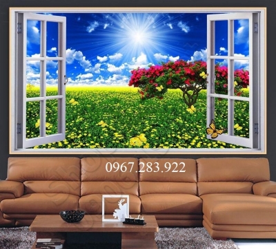 Gạch tranh- Tranh phong cảnh cửa sổ