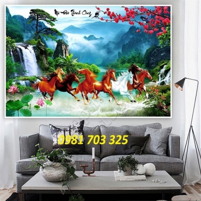 Tranh gạch- gạch tranh 3D bát mã