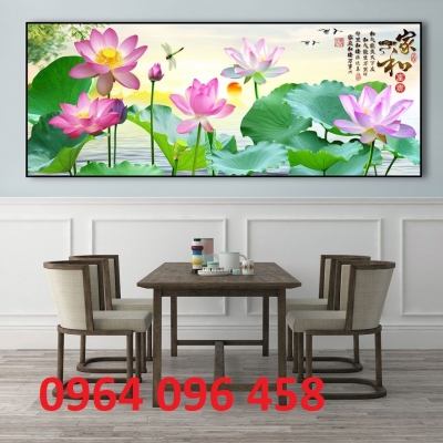 Tranh gạch hoa sen 3d - NCB32
