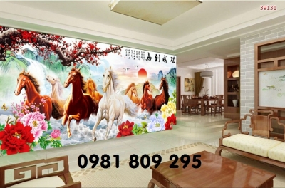 Tranh gạch men 3d mã đáo thành công