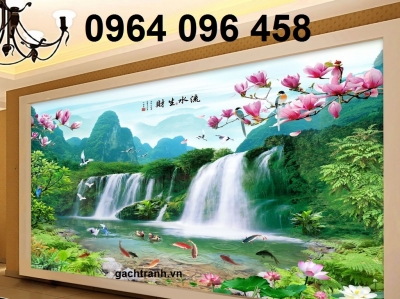 Gạch tranh 3d ốp tường cảnh đồng quê - X333