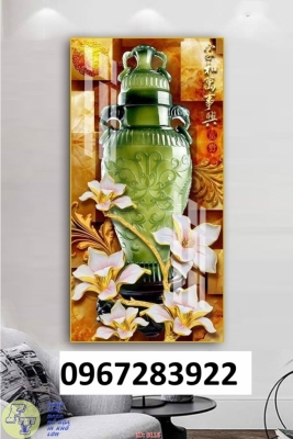 Tranh gạch 3d bình hoa đẹp