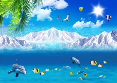 Tranh gạch 3d ốp bể bơi - MNN98