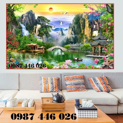 Tranh gạch men phong cảnh thác nước HP92832