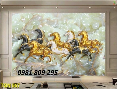 tranh gạch 3 ngựa hợp phong thủy