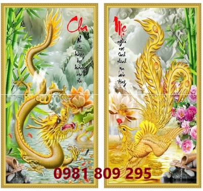Tranh gạch long phụng , gạch 3d