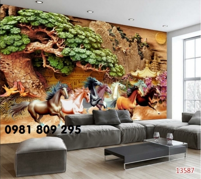 Mã đáo thành công - tranh gạch 3d ngựa ốp tường