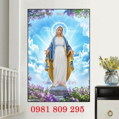Gạch tranh công giáo - tranh 1,2x1,8m hình đức mẹ