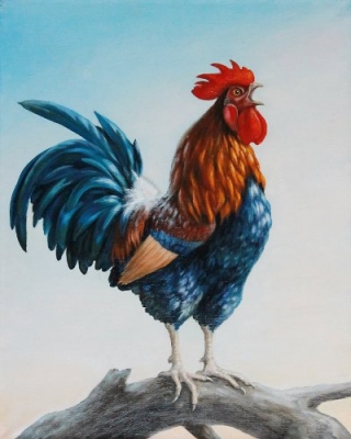 Tranh con gà trống - tranh gạch 3d con gà trống - 854SN