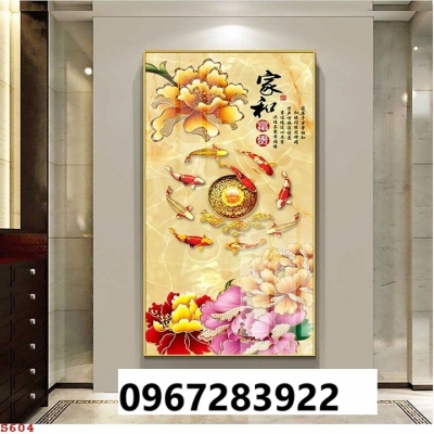 Gạch tranh 3d hình cá chép trang trí