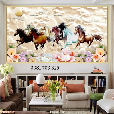 gạch tranh phong thủy mã đáo thành công