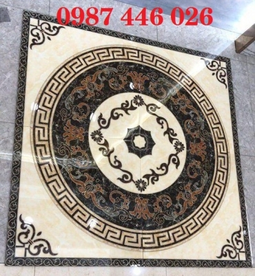 Gạch thảm vuông, gạch khắc vàng hoa văn đẹp HP6982