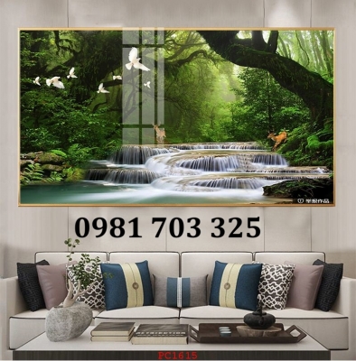 Gạch tranh thác nước đẹp hiện đại