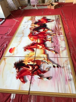 Gạch tranh 3D phong thủy- tranh ngựa
