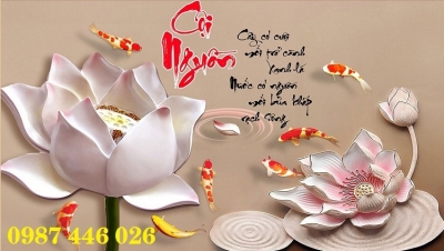 Gạch tranh hoa sen 3d HP8263