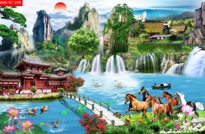 Tranh gạch 3d phong cảnh đồng quê - FCX2