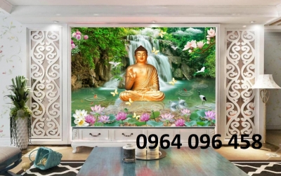 Tranh phật phòng thờ - tranh gạch 3d phòng thờ - 098CN