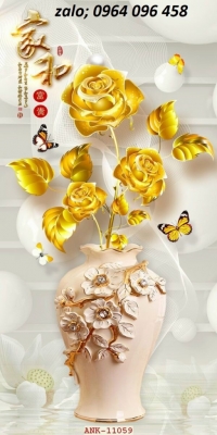 Tranh gạch 3d bình hoa - 9888CN