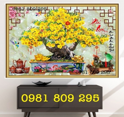 Gạch tranh cây mai , hoa mai