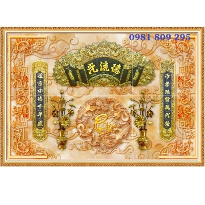 Tranh 3D phòng thờ, gạch men ốp tường GP6355