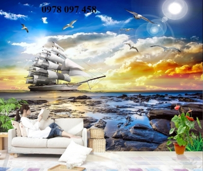 Gạch tranh thuyền buồm